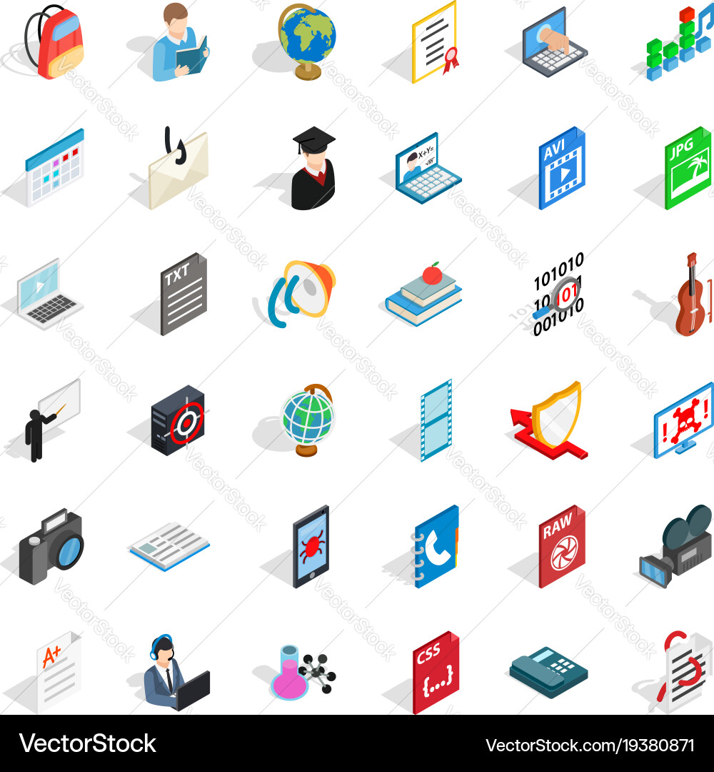 Bomb in computer icons set isometric style Vector Image