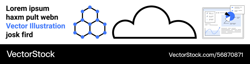 Cloud technology with data visualization Vector Image