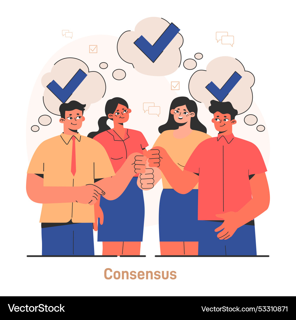 Compromise finding common ground and search Compromise finding common ground and search vector image