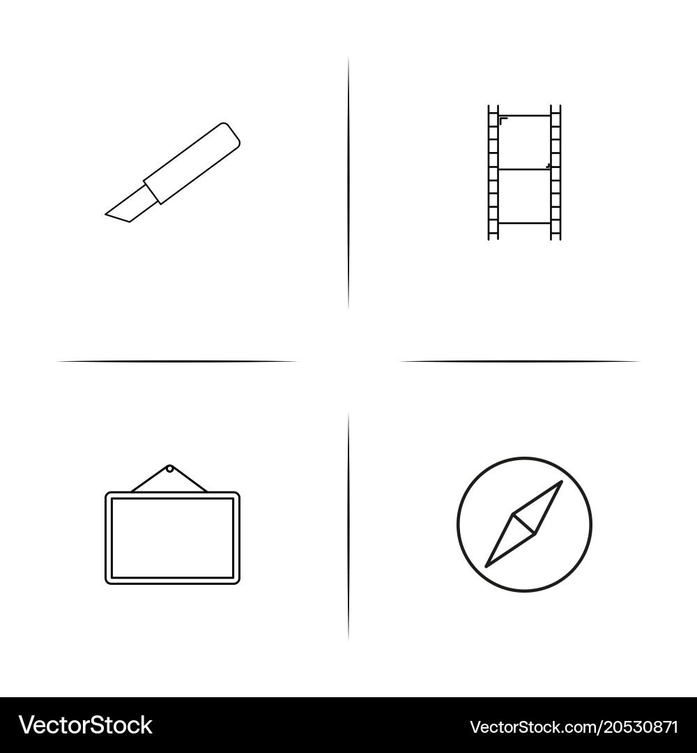 Creative process and design simple linear icons vector image