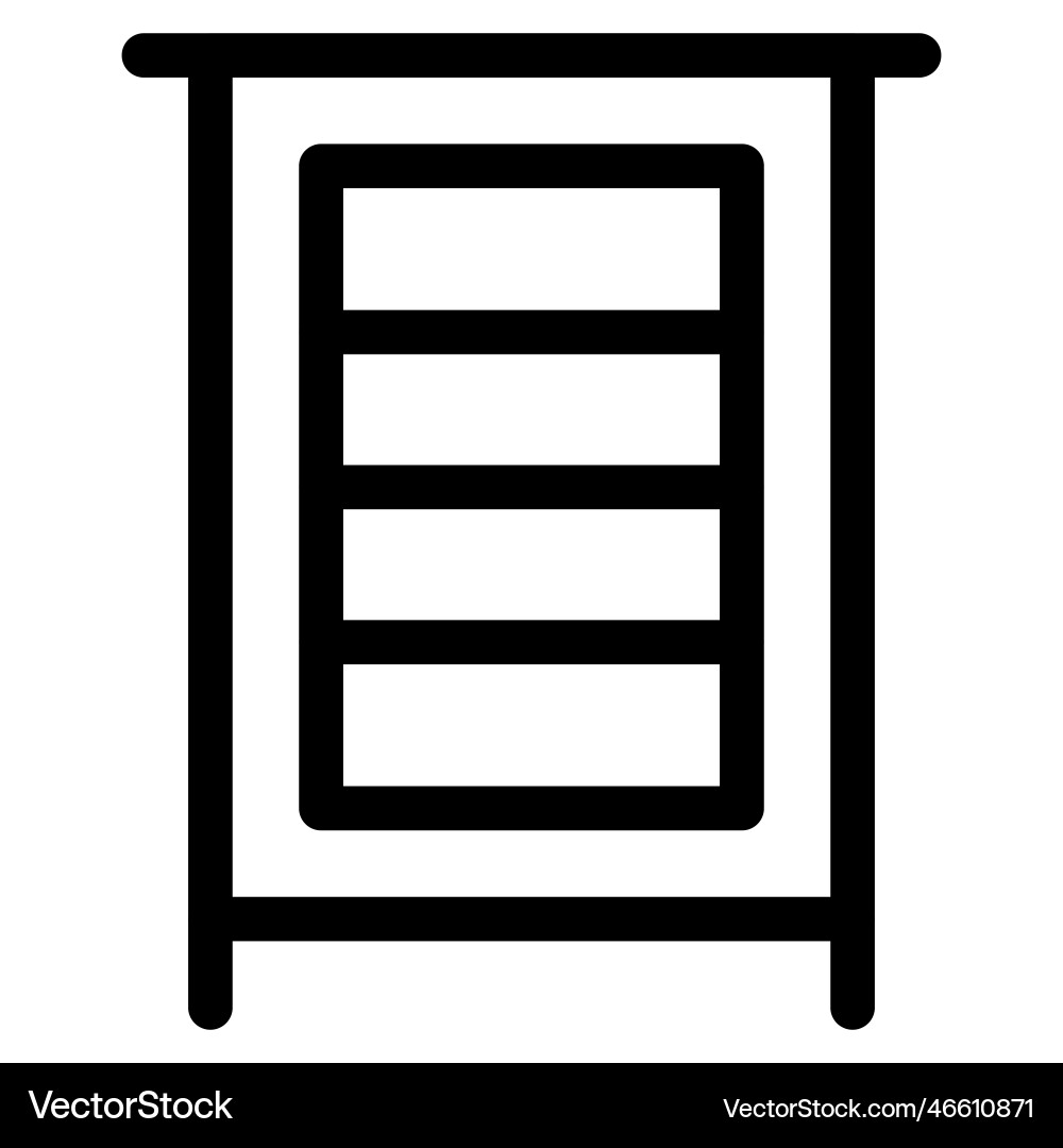 Curio with multiple shelves to display items Vector Image