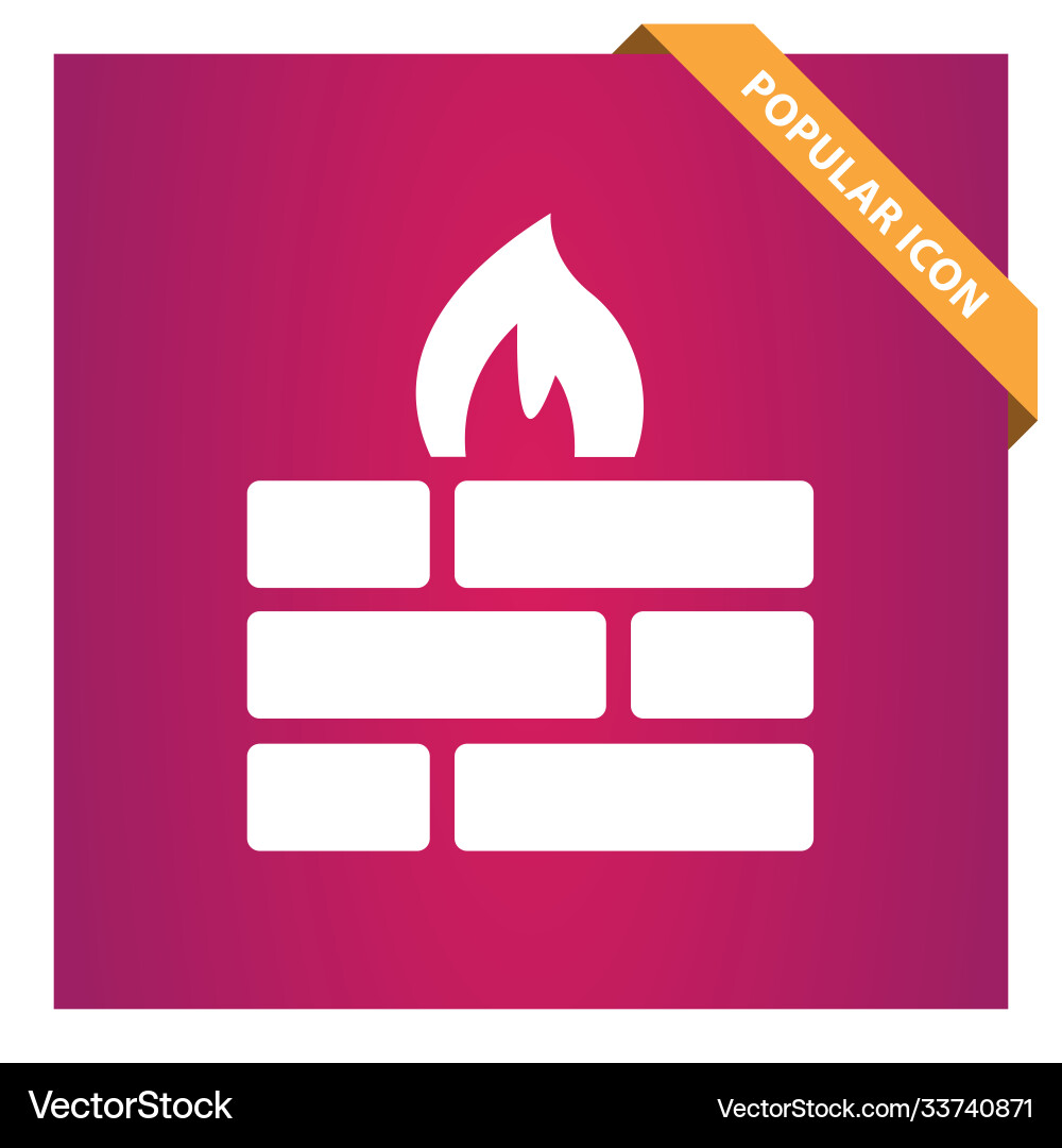 Firewall icon for web and mobile Vector Image
