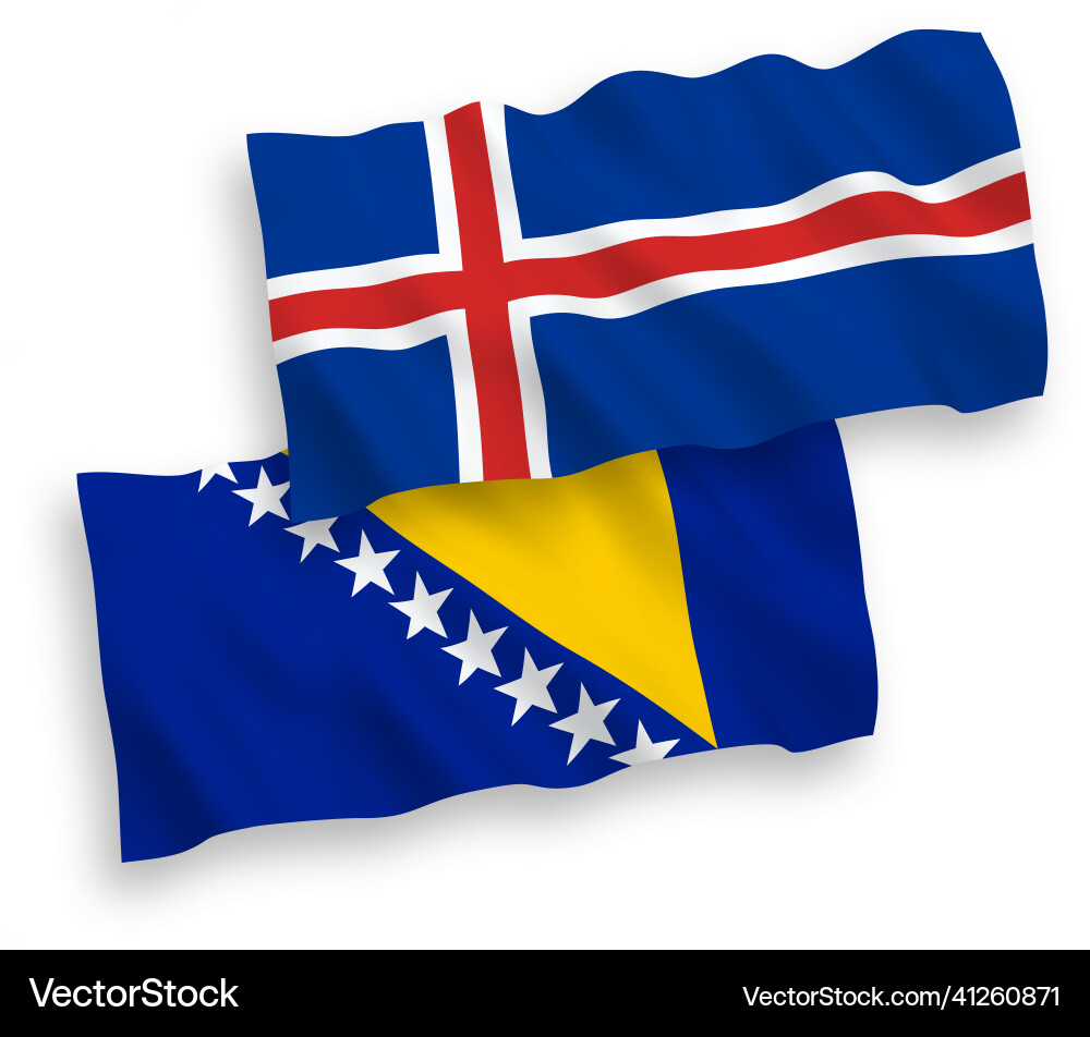 Flaggen von Bosnien und Herzegovina eisland Flaggen von Bosnien und Herzegovina eisland vektorbild