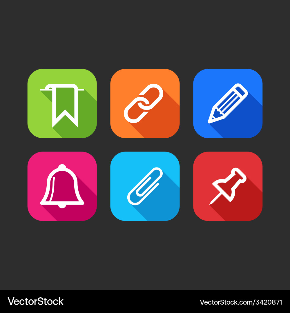 Flat icons for web and mobile applications vector image