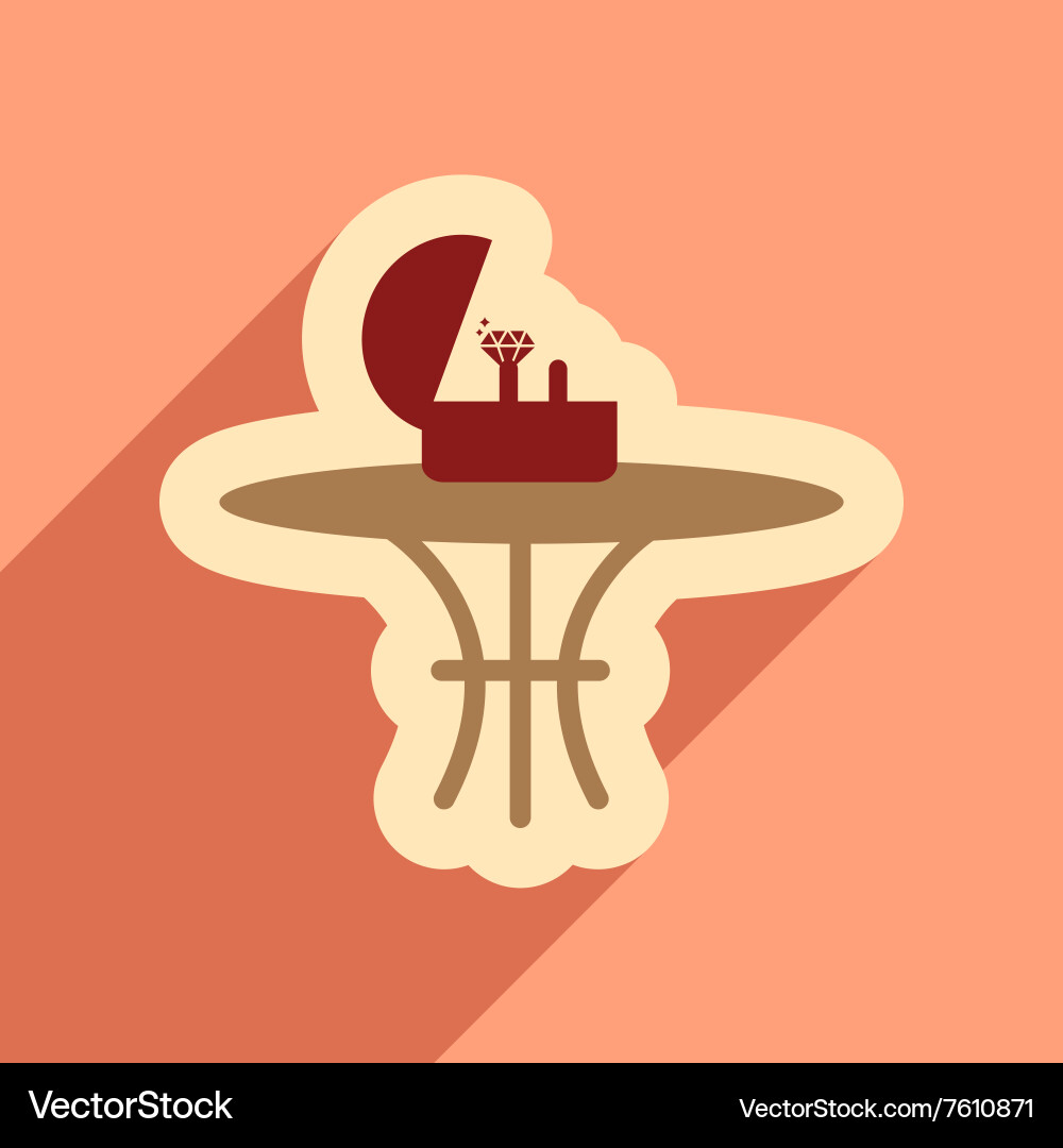 Flat web icon with long shadow ring in box Vector Image