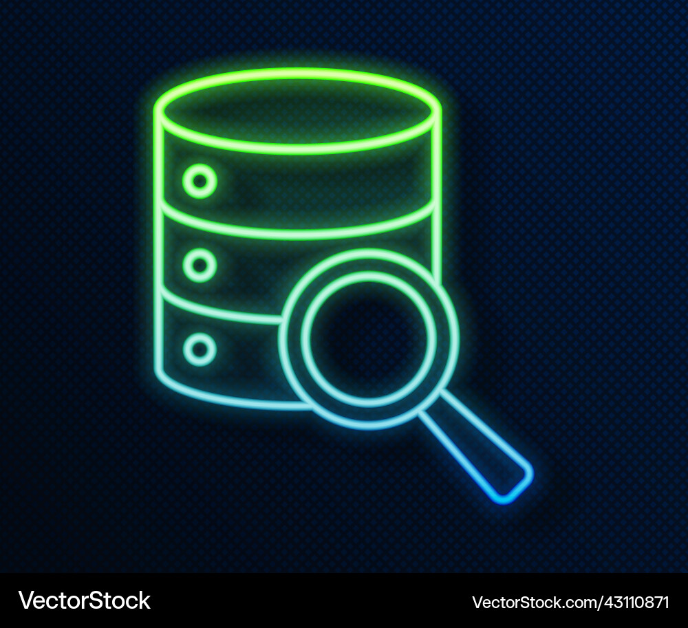 Glowing neon line server data web hosting icon Vector Image
