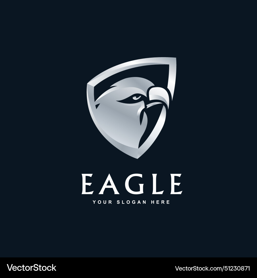 Head eagle shield logo Royalty Free Vector Image