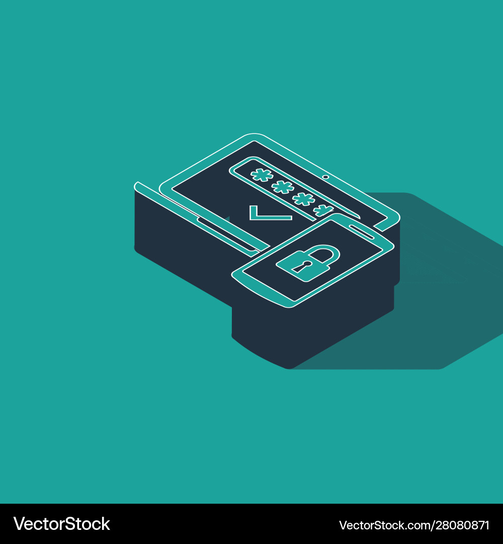 Isometric multi factor two steps authentication Isometric multi factor two steps authentication vector image