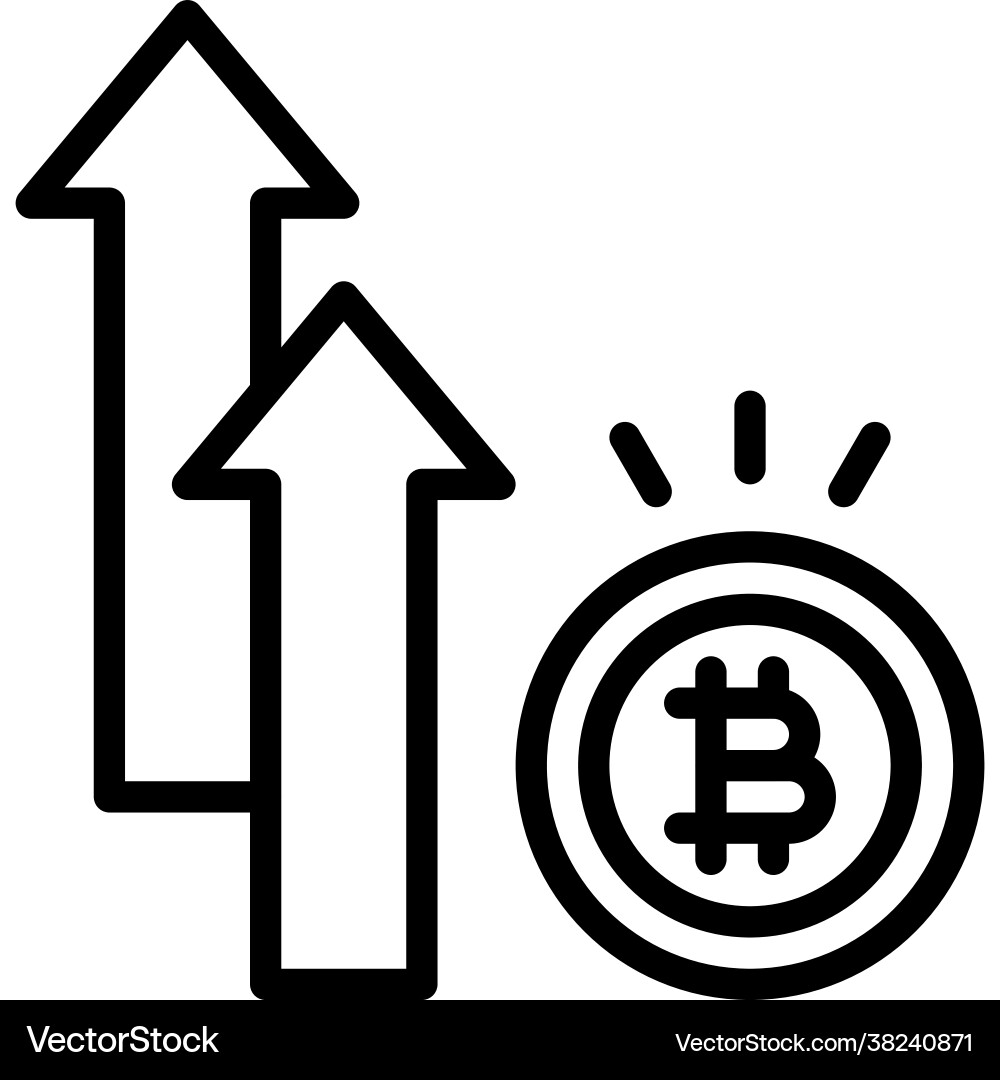 Price Up Arrow Cryptocurrency Icon – Royalty-Free Vector | VectorStock