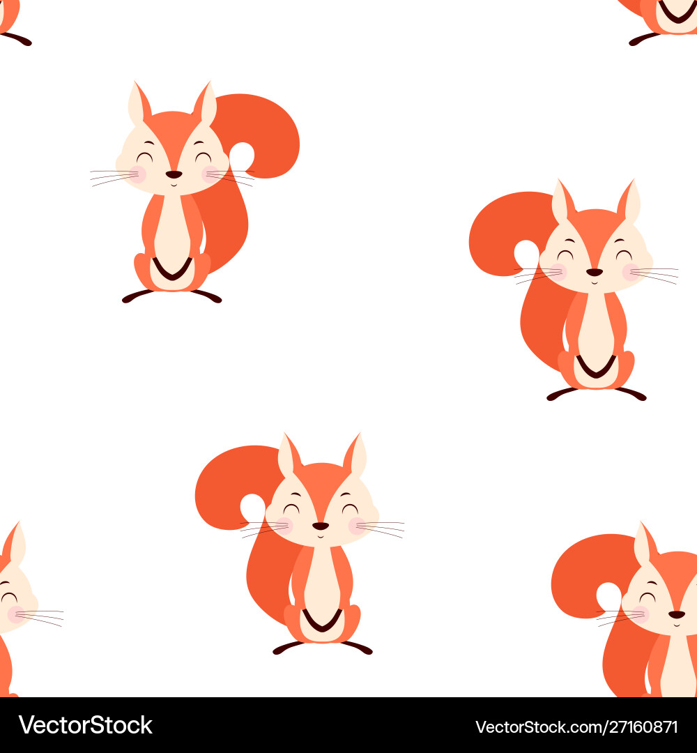 Seamless pattern with squirrel vector image