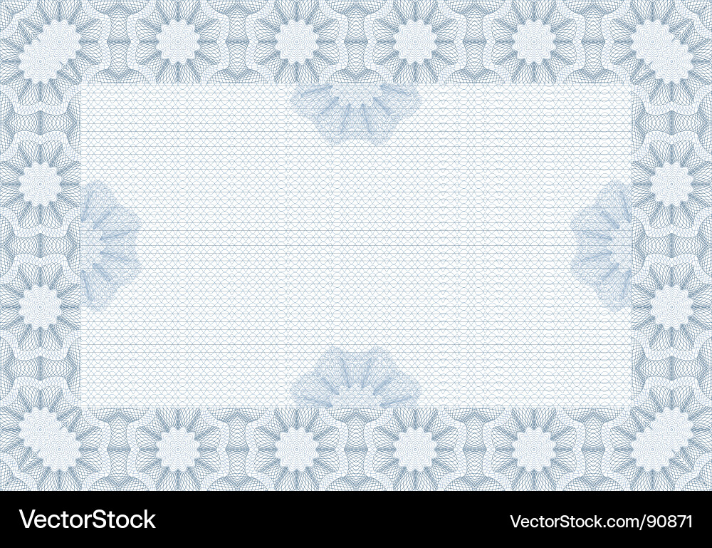 Secure blank certificate vector image