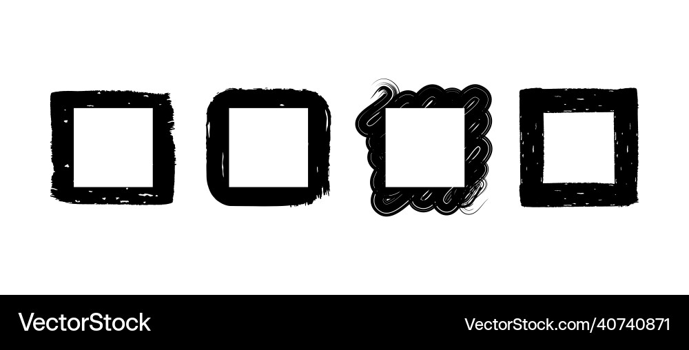 Set of grunge square frames and borders Set of grunge square frames and borders vector image