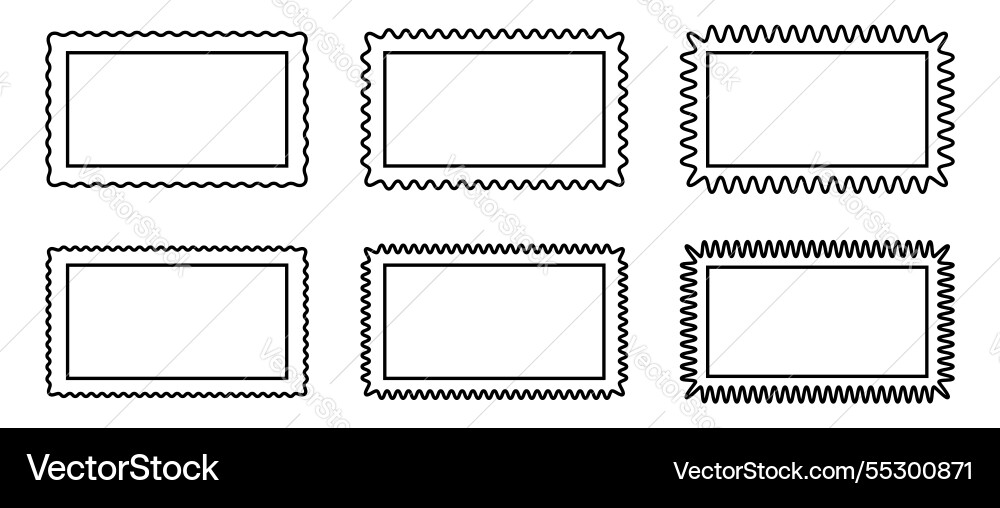 Set of rectangle frames with curvy edges Set of rectangle frames with curvy edges vector image