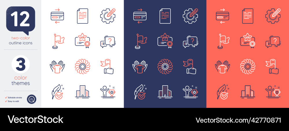 Set of vip certificate flag and question mark Set of vip certificate flag and question mark vector image