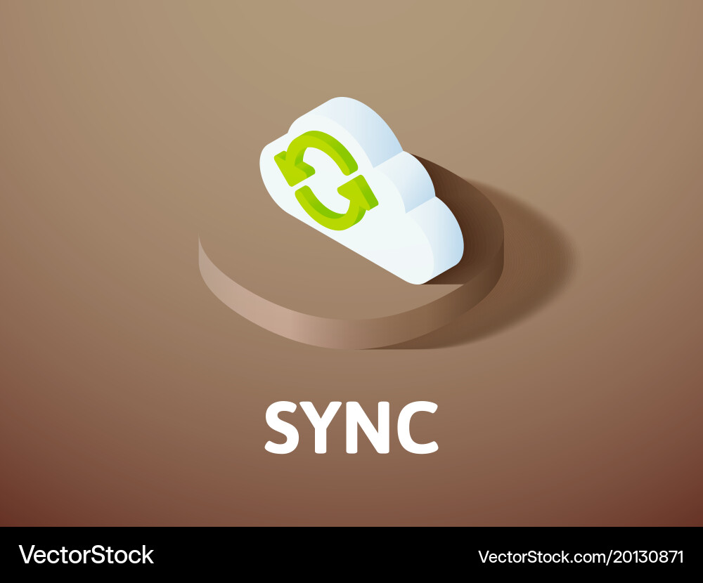 Sync isometric icon isolated on color background vector image