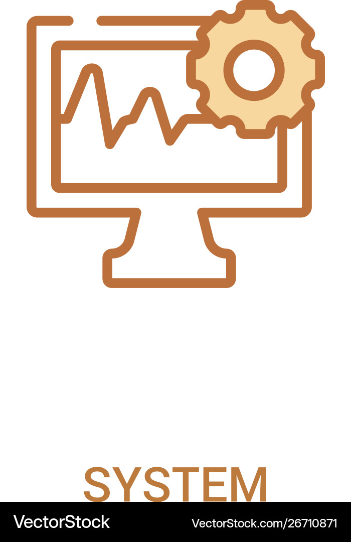 System concept 2 colored icon simple line element System concept 2 colored icon simple line element vector image