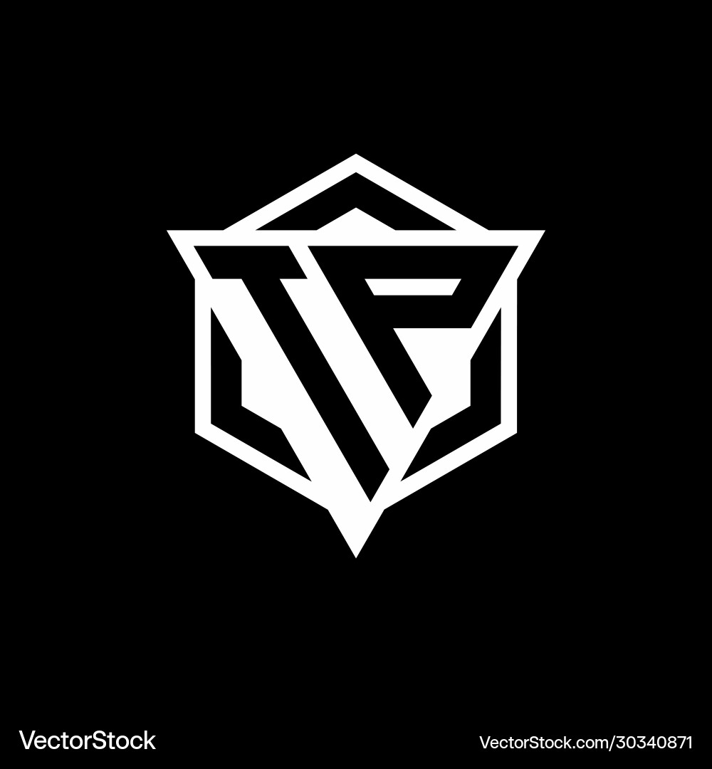 Tp logo monogram with triangle and hexagon shape Vector Image