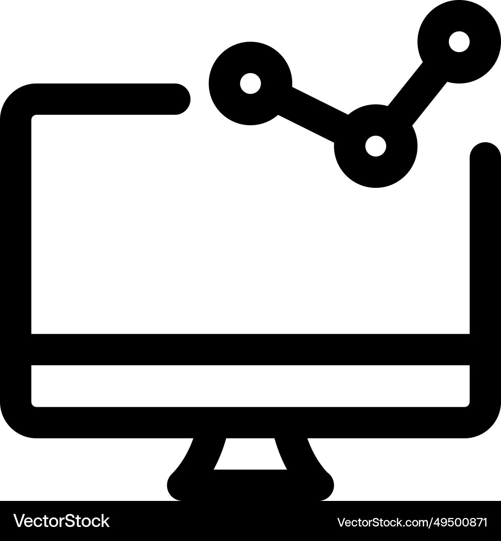 Visual representation of data on desktop screen vector image
