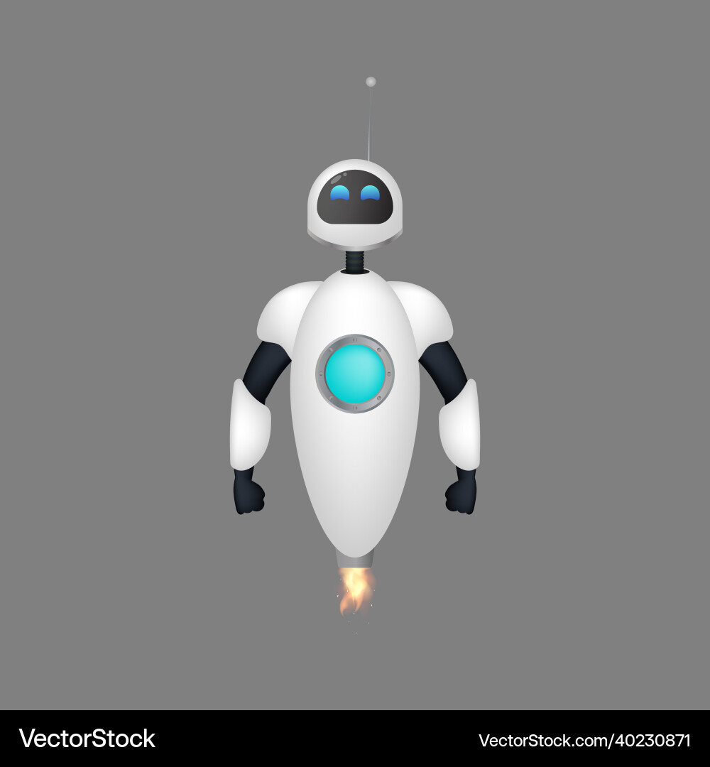 White flying robot large chat bot good for app White flying robot large chat bot good for app vector image