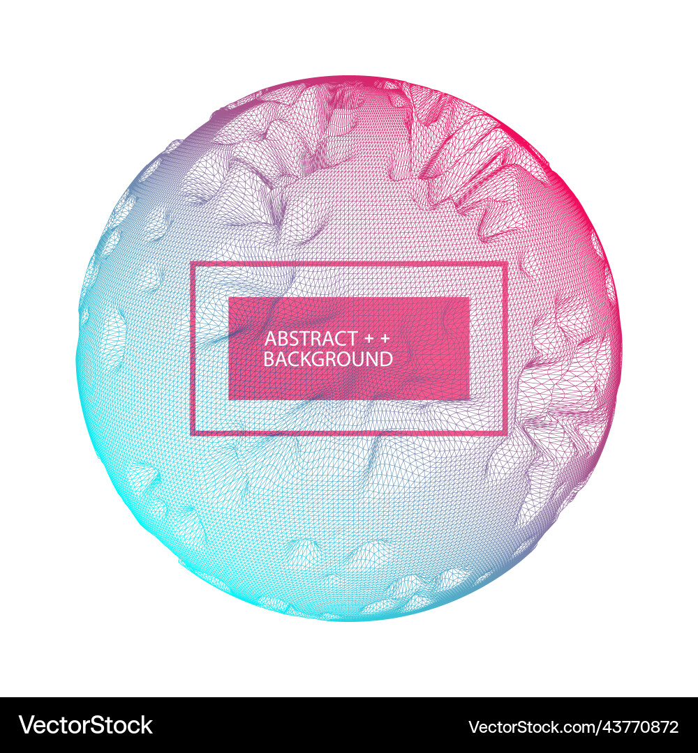 Abstract sphere background with waves 3d surface Abstract sphere background with waves 3d surface vector image