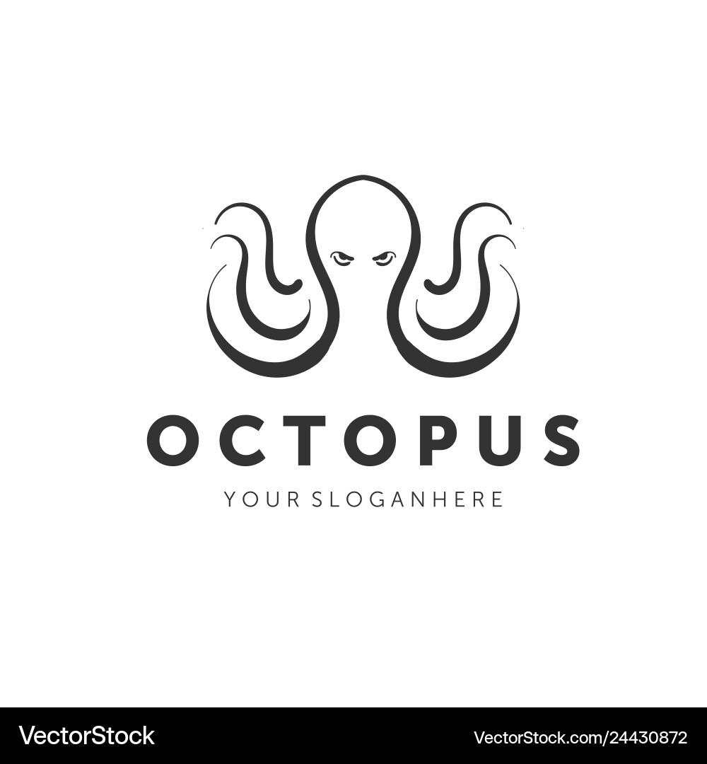 Angry octopus logo designs inspirations vector image