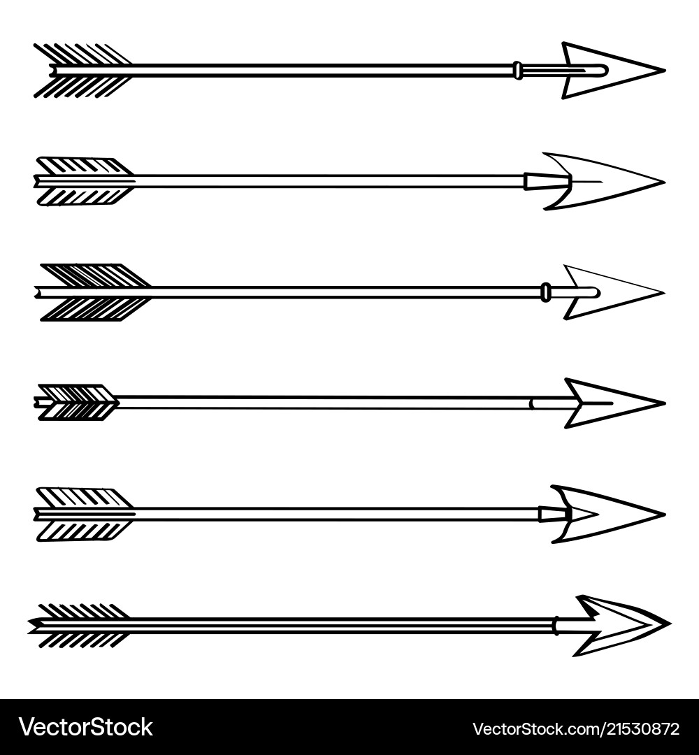 Arrows drawing icons set vector image