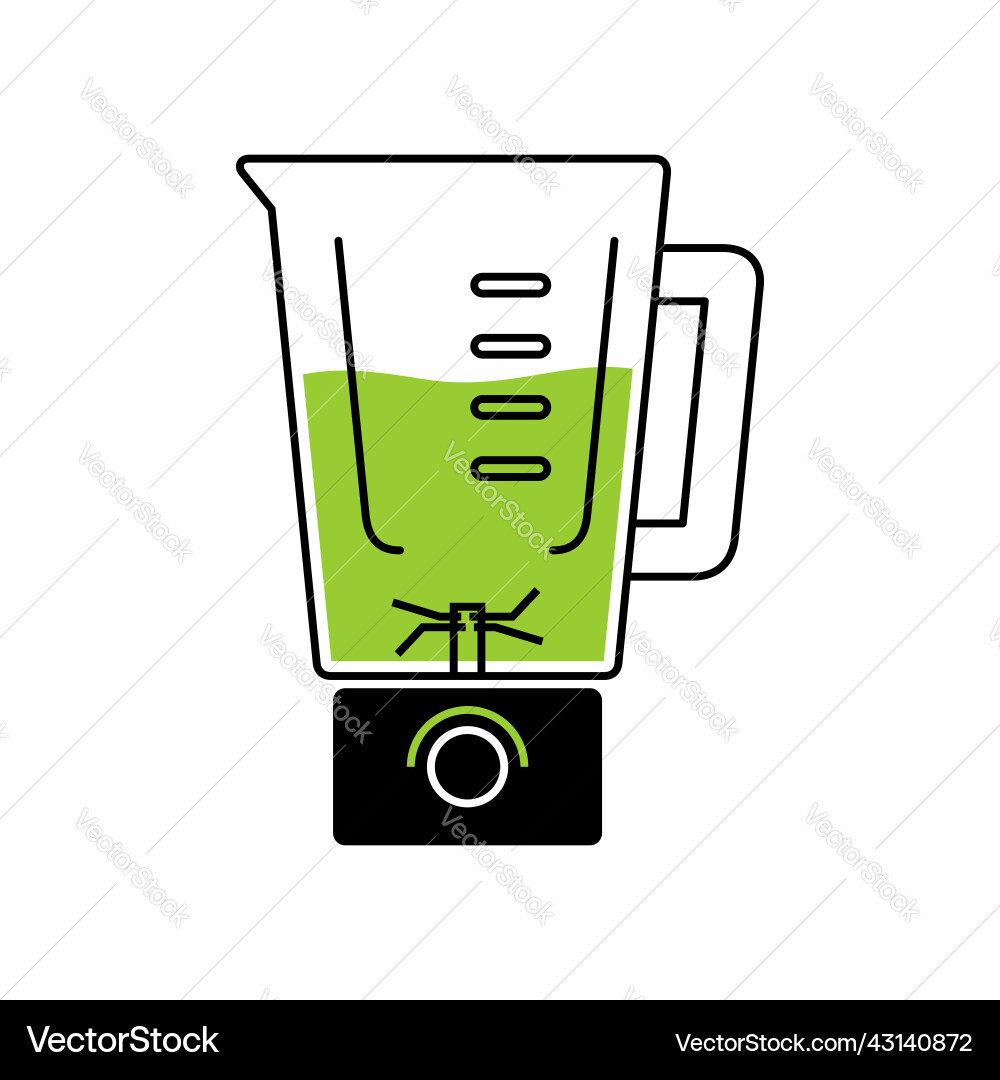 Blender container with crushed content Vector Image