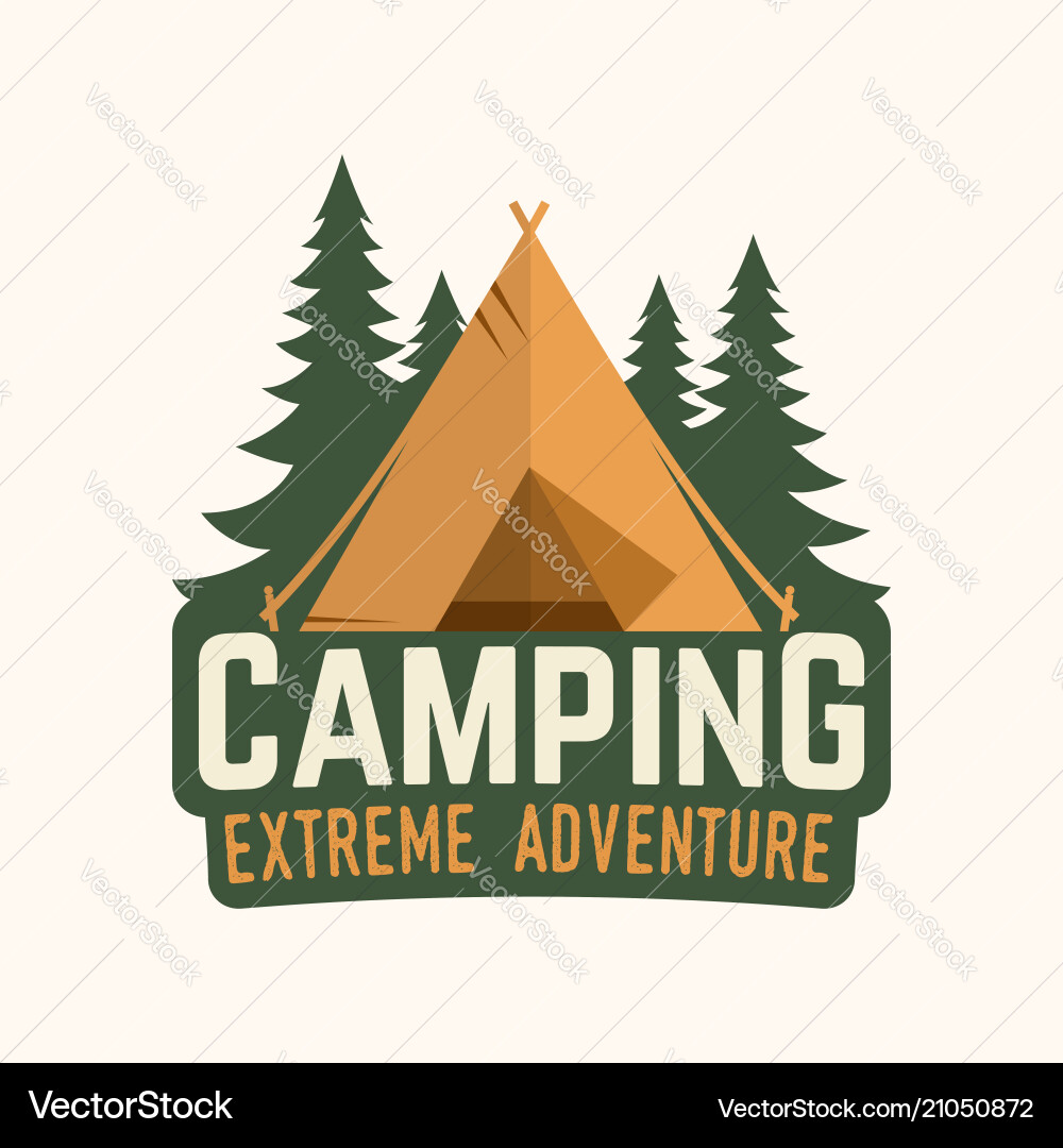 Camping Adventure Patch Vector Image