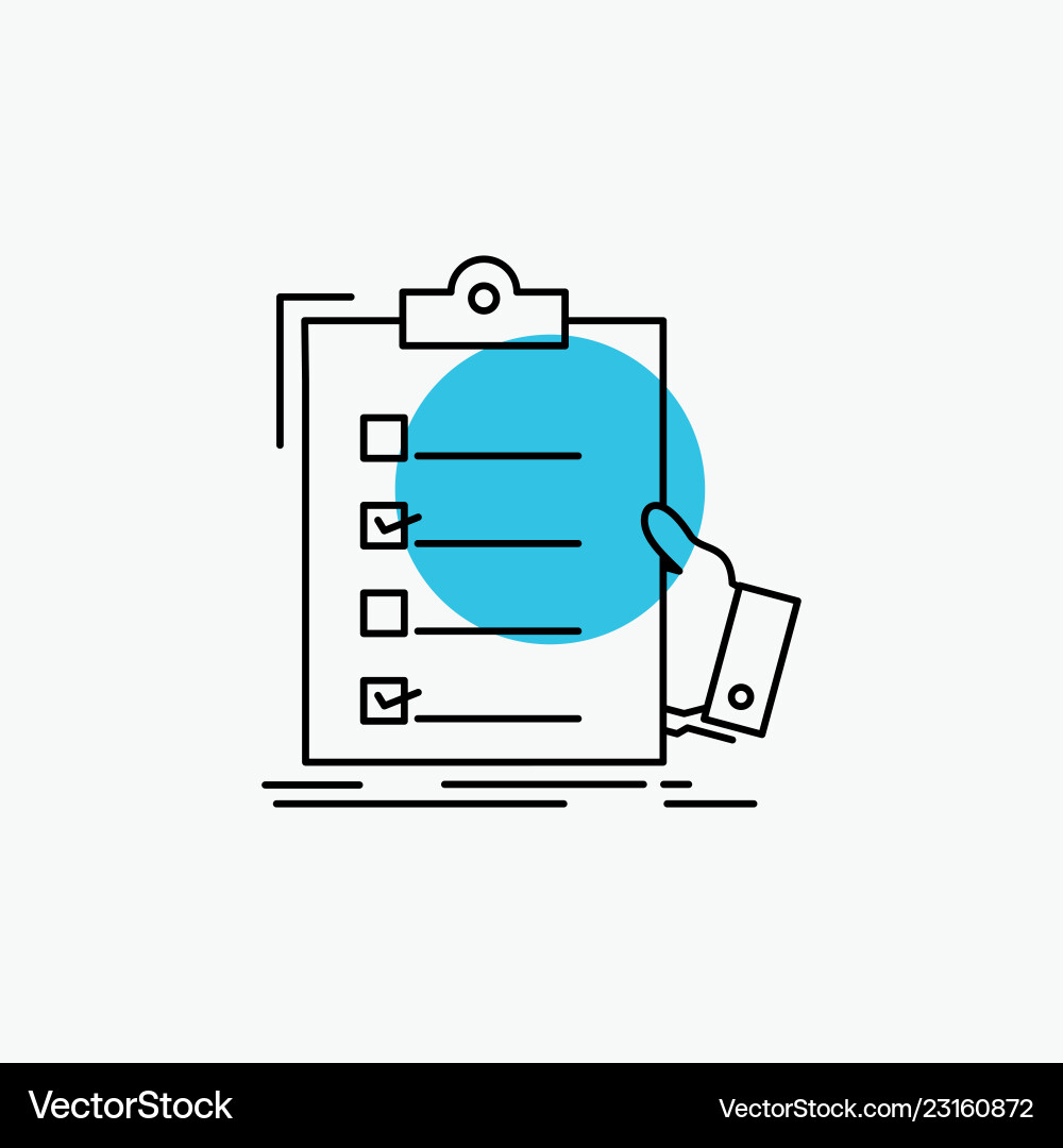 Checklist check expertise list clipboard line icon Vector Image