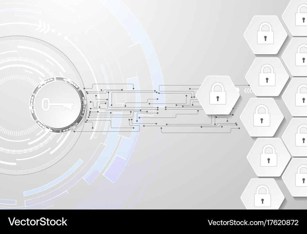Data protection abstract background with key vector image