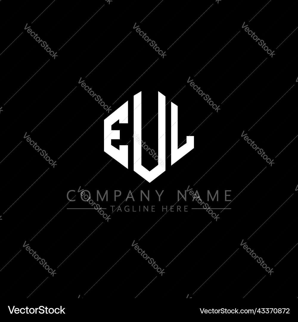 Eul letter logo design with polygon shape Vector Image