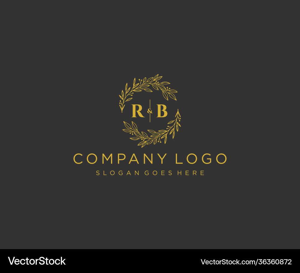 Initial rb letters floral frames monogram wedding – Royalty-Free Vector ...