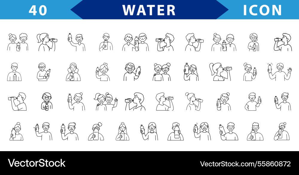 Linear and simple icons representing the figure Vector Image