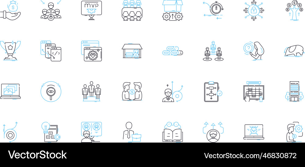 Minimalist approach linear icons set simplify Vector Image