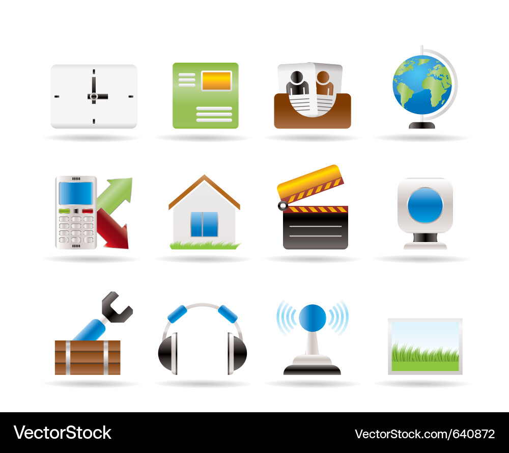 Mobile phone and computer icons Vector Image