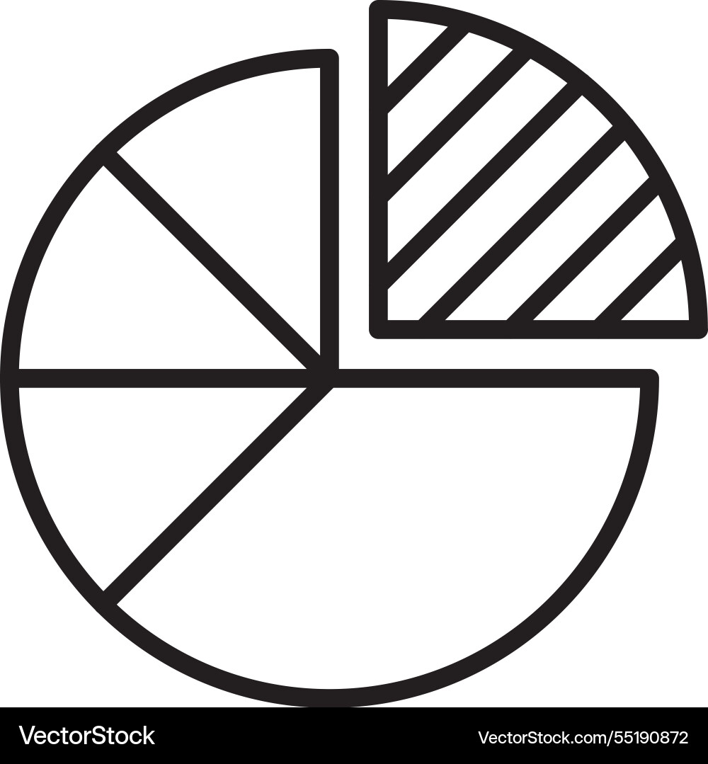 Pie chart line icon design Vector Image