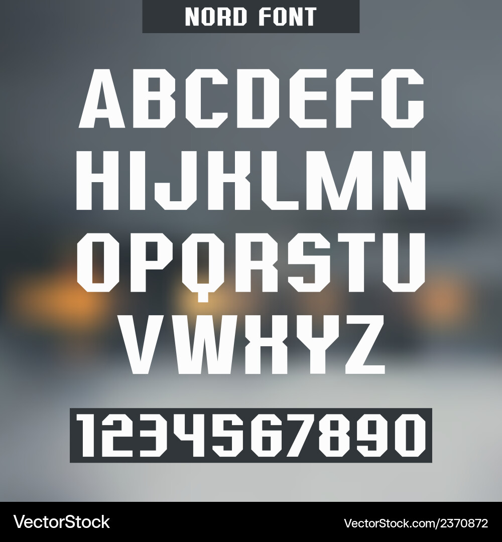 Sans serif font nord Vector Image