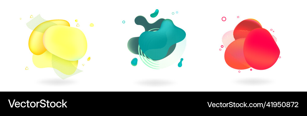 Set of abstract modern graphic dynamic shapes Vector Image