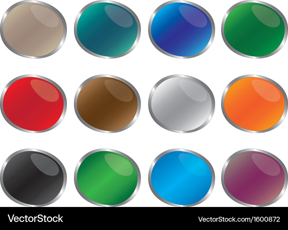 Shiny Button Collection Vector Image