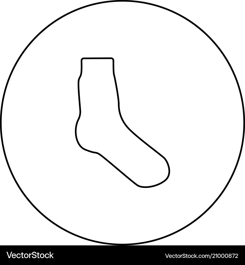 Sock icon black color in circle Vector Image