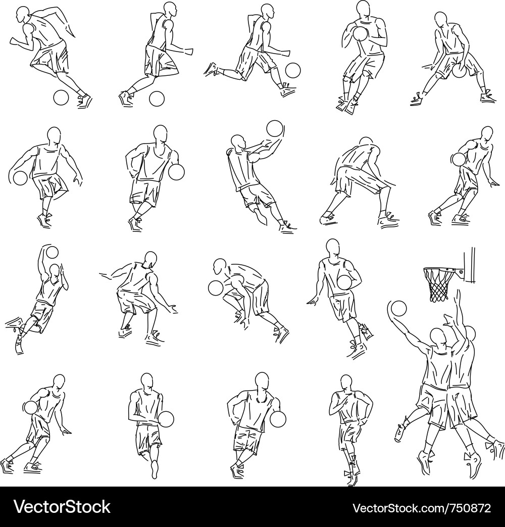 Sport Icons - Spieler Silhouettes Vektorbild