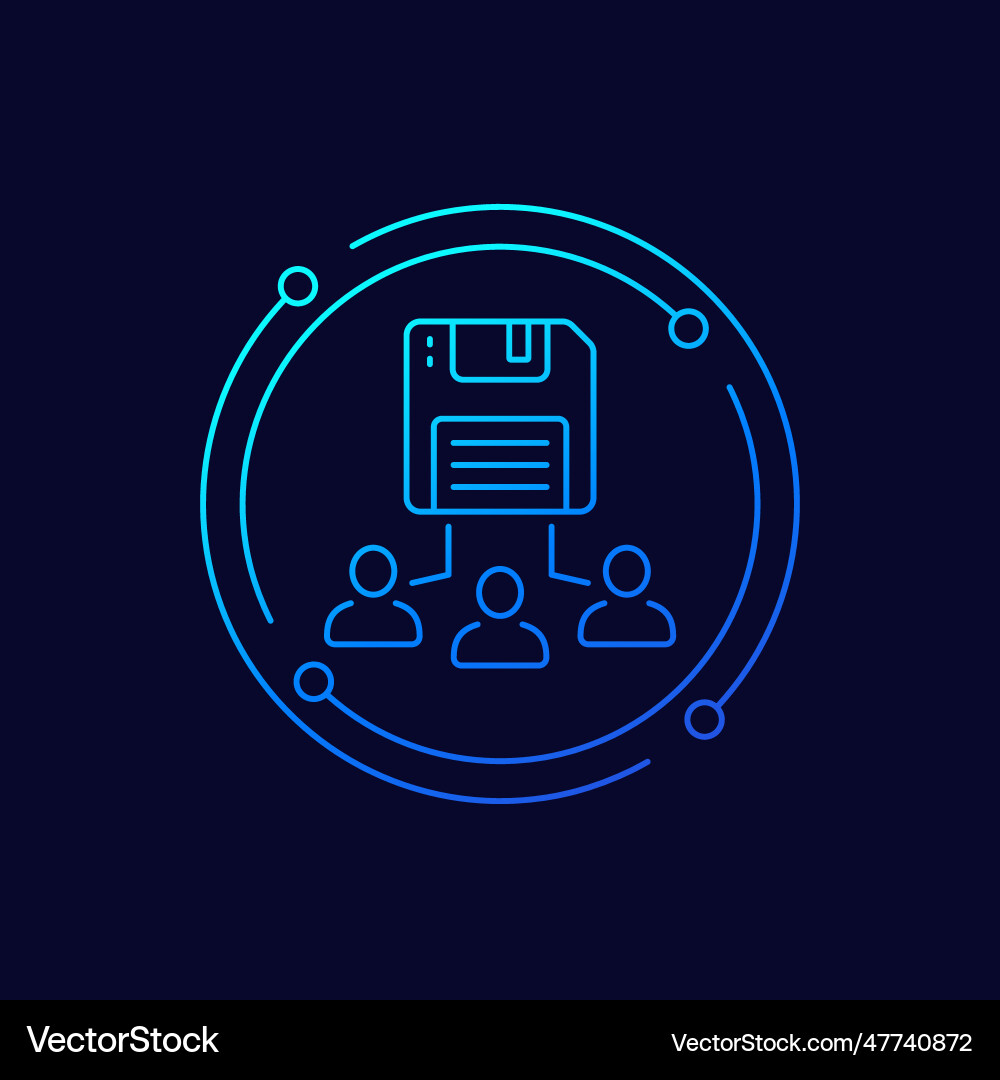 Storing user data icon linear design vector image