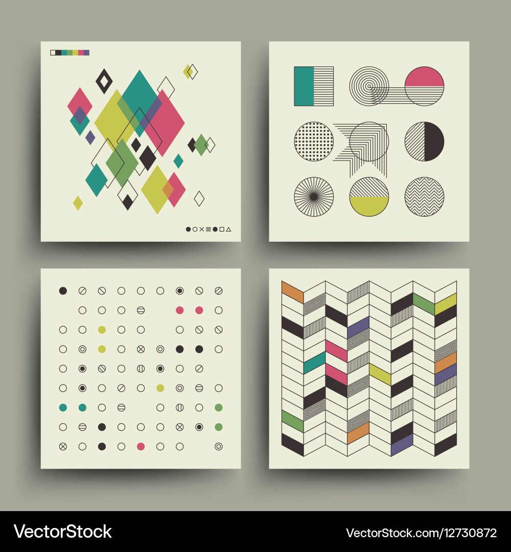 Swiss modernism style trendy music minimalistic 2d Vector Image
