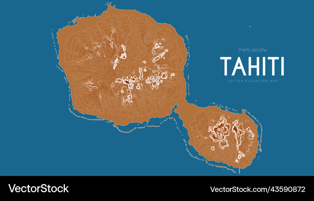 Topographische Karte von tahiti gesellschaft inseln french Topographische Karte von tahiti gesellschaft inseln french vektorbild