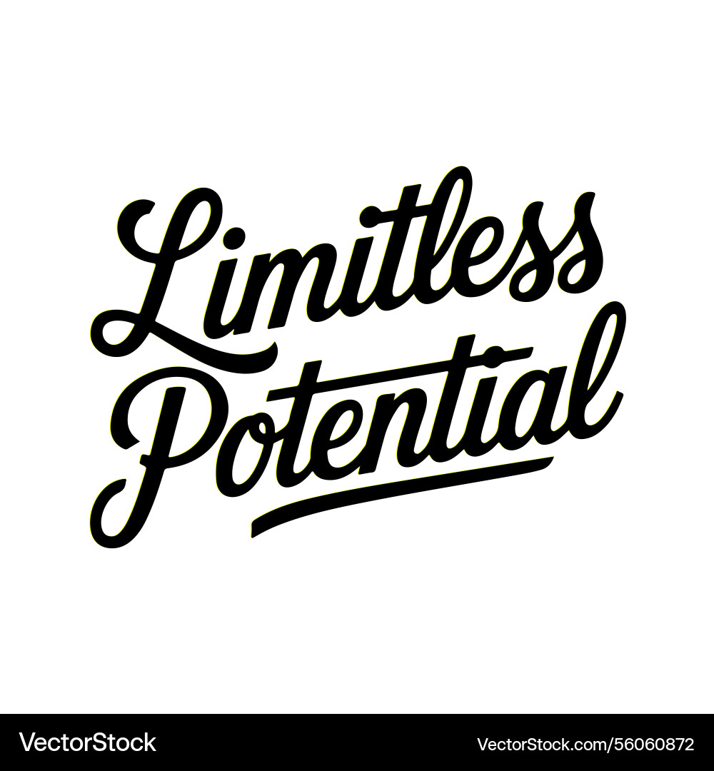 Typography black and white cursive script Vector Image