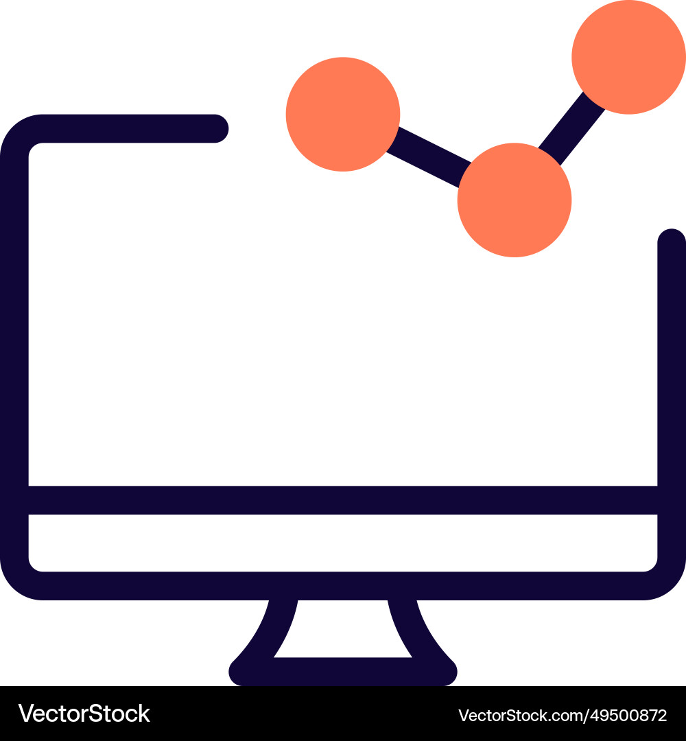 Visual representation of data on desktop screen vector image