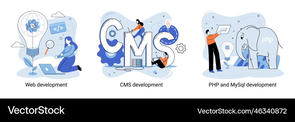 Website architecture concepts web development Website architecture concepts web development Vector Image