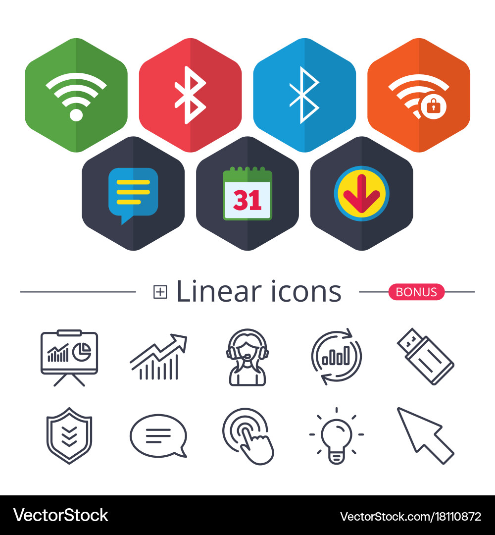 Wifi and bluetooth icon wireless mobile network vector image