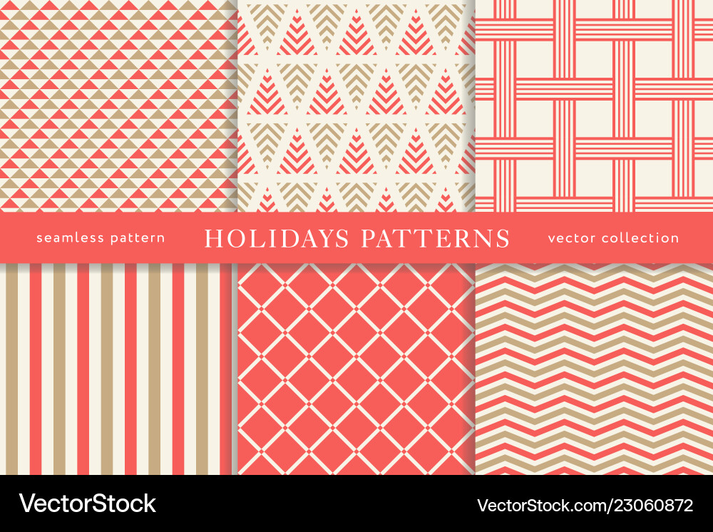 Winter holidays seamless patterns Winter holidays seamless patterns vector image
