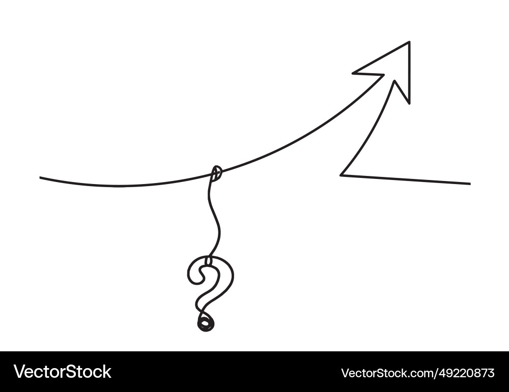 Abstract continuous lines arrows with question vector image